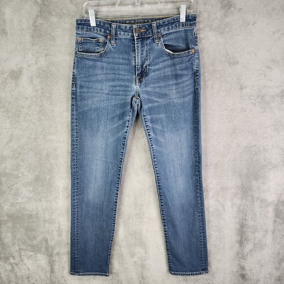 Mens American Eagle Blue Denim Jeans Slim Straight Extreme Flex Size 31X32 - Picture 2 of 11